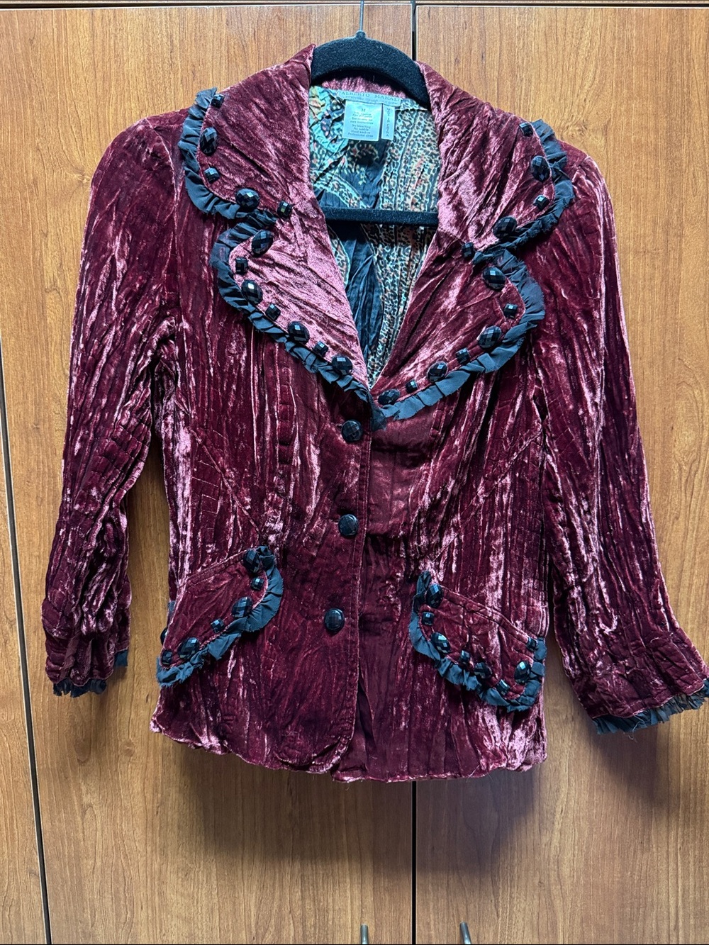 Alberto Makali Red Ruffled Trim Blazer - Picture 9 of 10